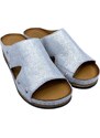 Dámské kožené zdravotní pantofle Orto Plus 2267 stříbrné