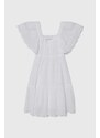 Dětské bavlněné šaty Pepe Jeans ODELET bílá barva, mini