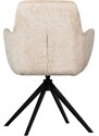 Hoorns Béžová čalouněná otočná jídelní židle Grend