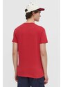 Bavlněné tričko Superdry červená barva, s aplikací