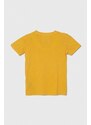 Dětské bavlněné tričko Guess žlutá barva, s aplikací