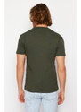 Trendyol Khaki Regular/Normal Fit Printed 100% Cotton Short Sleeve T-Shirt