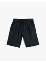Koton Linen Shorts Tie Waist Pocket
