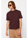 Trendyol Brown Relaxed Cut Back Patch Detail Printed 100% Cotton T-shirt