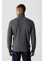 Avva Men's Anthracite Turtleneck Jacquard Sweater