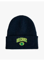 Koton College Embroidered Beanie with Fold Detail