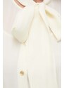 Košile s příměsí hedvábí MICHAEL Michael Kors béžová barva, regular, s vázaným výstřihem