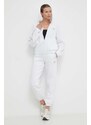 Mikina Guess KIARA dámská, bílá barva, s kapucí, aplikací, V4GQ15 FL04P