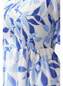 Trendyol Blue Floral Skater Chiffon Maxi Woven Dress