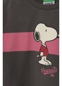 Dětská bavlněná mikina United Colors of Benetton x Snoopy šedá barva, s potiskem