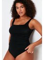 Trendyol Curve Black Square Collar Swimsuit with Recovery Effect