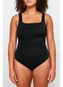 Trendyol Curve Black Square Collar Swimsuit with Recovery Effect