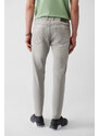 Avva Men's Light Gray Worn Washed Flexible Slim Fit Slim Fit Jeans