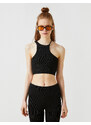 Koton Halterneck Asymmetrical Collar Crop Singlet