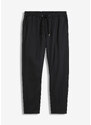 bonprix Strečové chino kalhoty bez zapínání, zkrácená délka, Regular Fit Tapered Černá