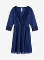 bonprix Šaty ze síťoviny s krajkou Modrá