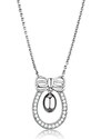 US Rhodiovaný dámský náhrdelník s Cubic Zirconia z mosazi - Evelyn