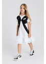 Šaty s krátkým rukávem a mašlí bílé Twinset Girl