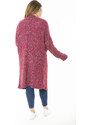 Şans Women's Plus Size Colorful Knitwear Thick Cardigan