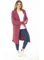 Şans Women's Plus Size Colorful Knitwear Thick Cardigan