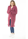 Şans Women's Plus Size Colorful Knitwear Thick Cardigan