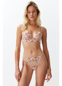 Trendyol Pink Floral Brode Capless Knitted Underwear Set