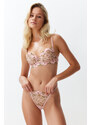 Trendyol Pink Floral Brode Capless Knitted Underwear Set