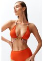 Trendyol Red Triangle Bead Accessory Bikini Top