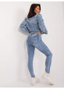 Fashionhunters Světle modré džínové kalhoty s push-up efektem