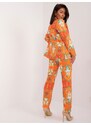 Fashionhunters Orange elegantní dámský set s potiskem