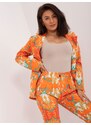 Fashionhunters Orange elegantní dámský set s potiskem