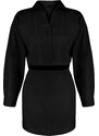 Trendyol Black Woven 100% Cotton Shirt Skirt Set