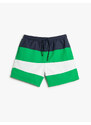 Koton Marine Shorts with Color Block with a drawstring waist and pocket.