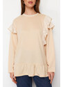 Trendyol Beige Ruffle Detailed Knitted Tunic