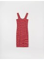 Sinsay - Pruhované midi šaty - červená