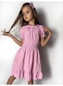 By Mini - butik Letní růžové šaty s kabelkou