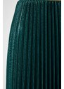 Happiness İstanbul Women's Emerald Green Shiny Finish Pleated Knitted Skirt