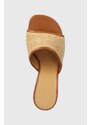 Pantofle JW Anderson Raffia Sandal dámské, béžová barva, na podpatku, ANW42230A