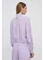Mikina Armani Exchange dámská, fialová barva, hladká, 3DYB39 YN9RZ