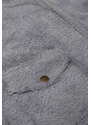 MADE IN ITALY Krátká šedá vlněná bunda typu "alpaka" (553)