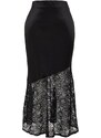 Trendyol Black Lace Detailed Satin Skirt