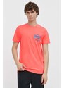Bavlněné tričko Superdry růžová barva, s potiskem