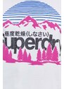 Bavlněné tričko Superdry bílá barva, s potiskem