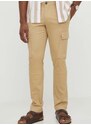 Kalhoty Michael Kors pánské, béžová barva, jednoduché
