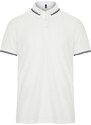 Trendyol White Regular/Normal Fit Color Block Textured Polo Neck T-shirt