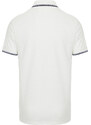 Trendyol White Regular/Normal Fit Color Block Textured Polo Neck T-shirt