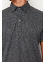 Trendyol Anthracite Regular/Normal Fit Textured Polo Neck T-shirt