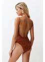 Trendyol Brown Regular Swimsuit