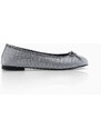 Marjin Women's Bow Detail Ballet Flats Vater Platinum Croco