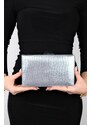 LuviShoes TORONTO Women's Silver Rolled Evening Bag